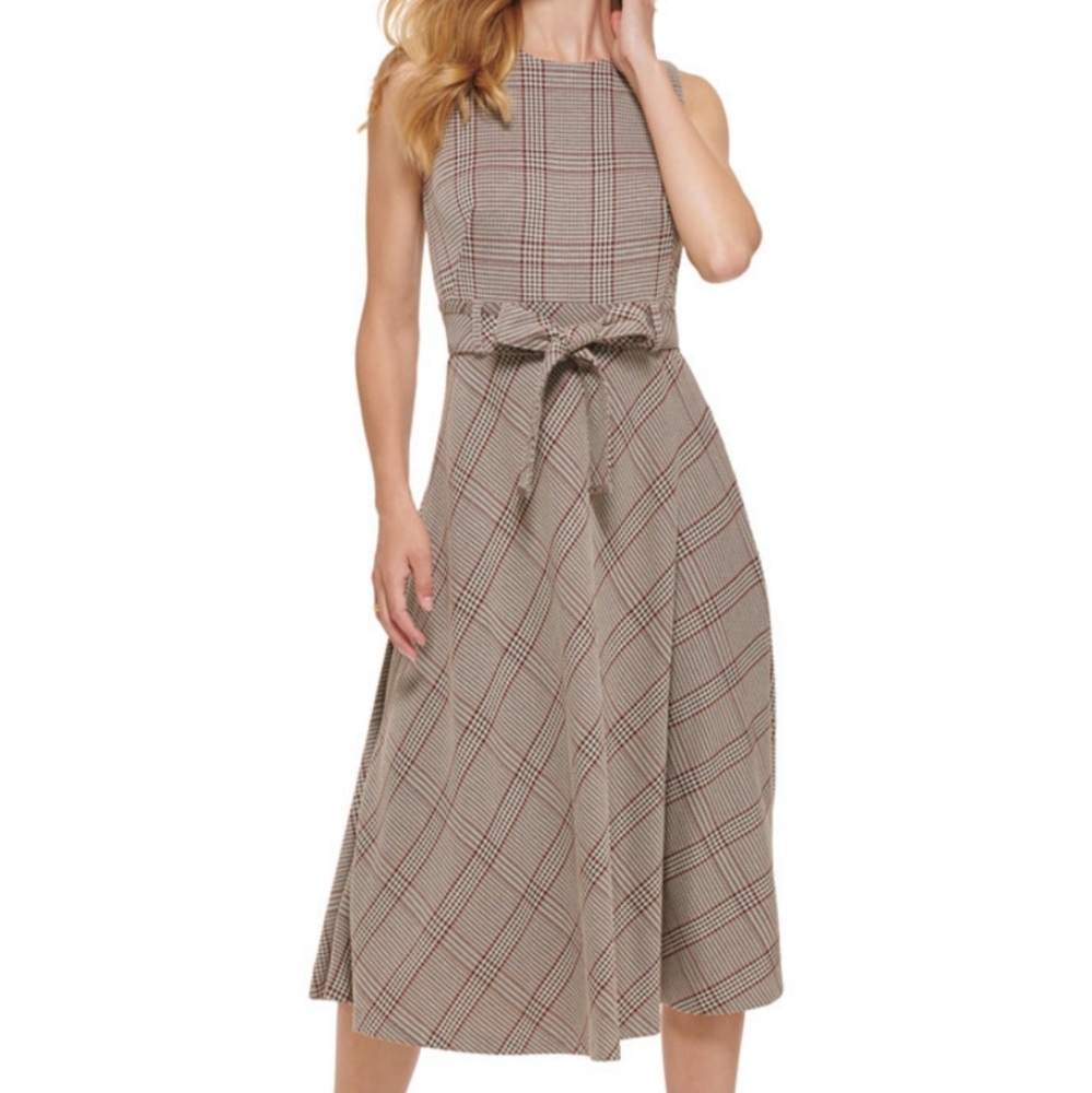 Calvin Klein Plaid Midi Dress